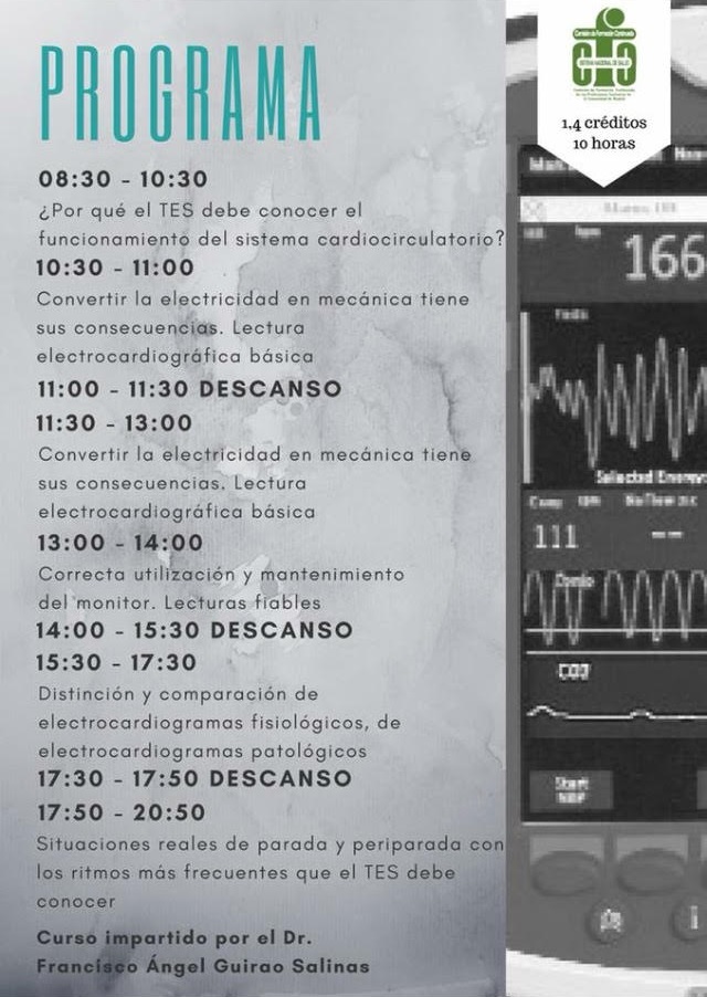 Ya está aquí el cronograma del curso de ECG para TES