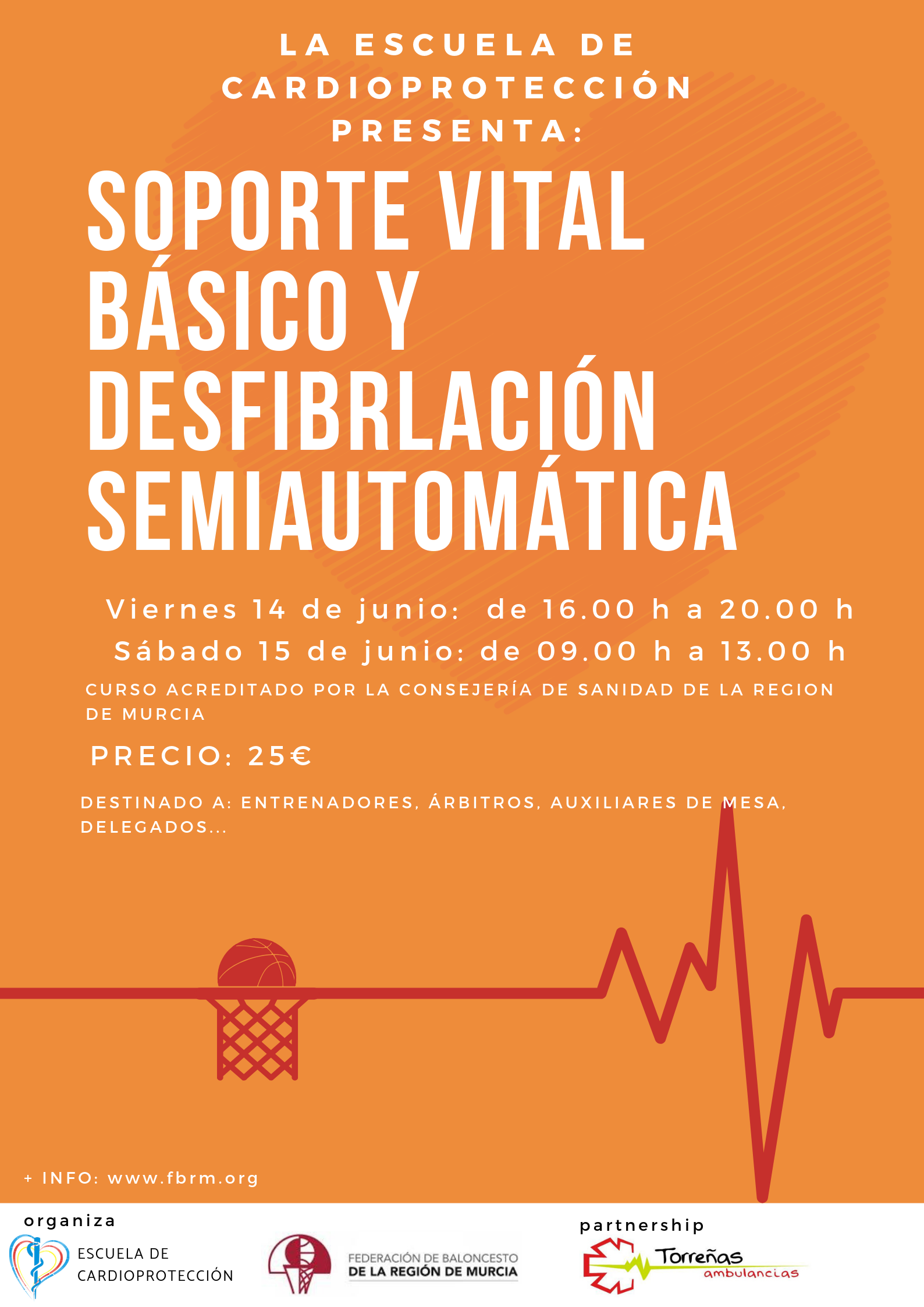 La federación de Baloncesto de la Región de Murcia se formará en cardioprotección