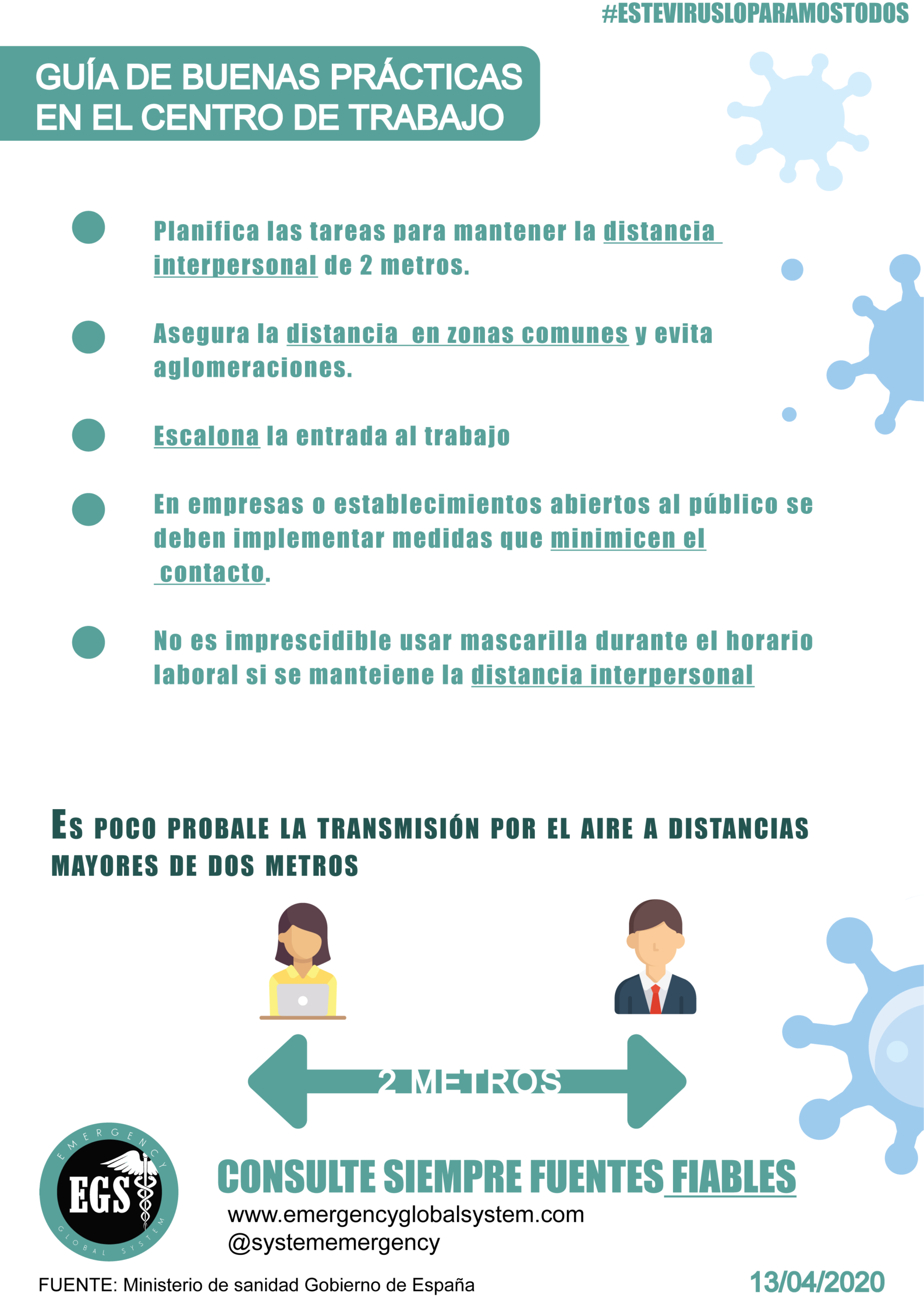 Guía de buenas prácticas sobre Covid-19 en los centros de trabajo